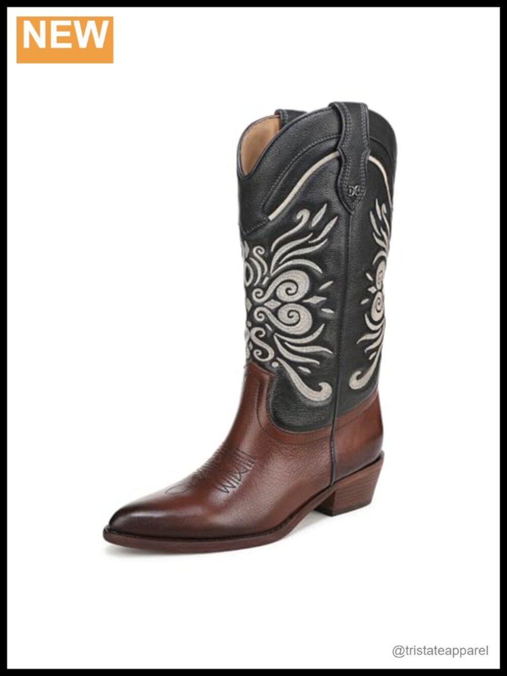 Sam Edelman Robbie Women Mid-Calf Western Boots Leather Pull-On Cowboy Bootie